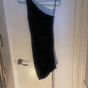 Laundry By Shelli Segal Black Asymmetrical One-Shoulder Bodycon Dress